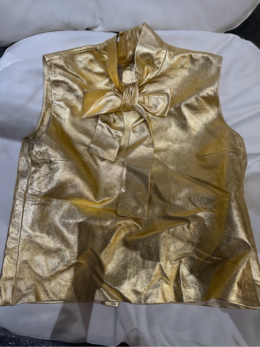 Prada Metallic Gold Bow-Front Blazer Jacket - Picture 2 of 3